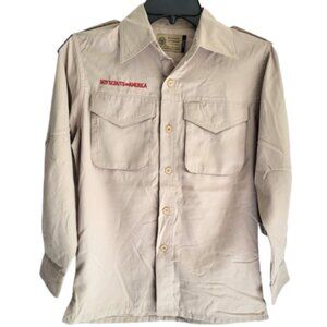 BOY SCOUTS OF AMERICA Long Sleeve Official Uniform Khaki Shirt NWT Youth Medium